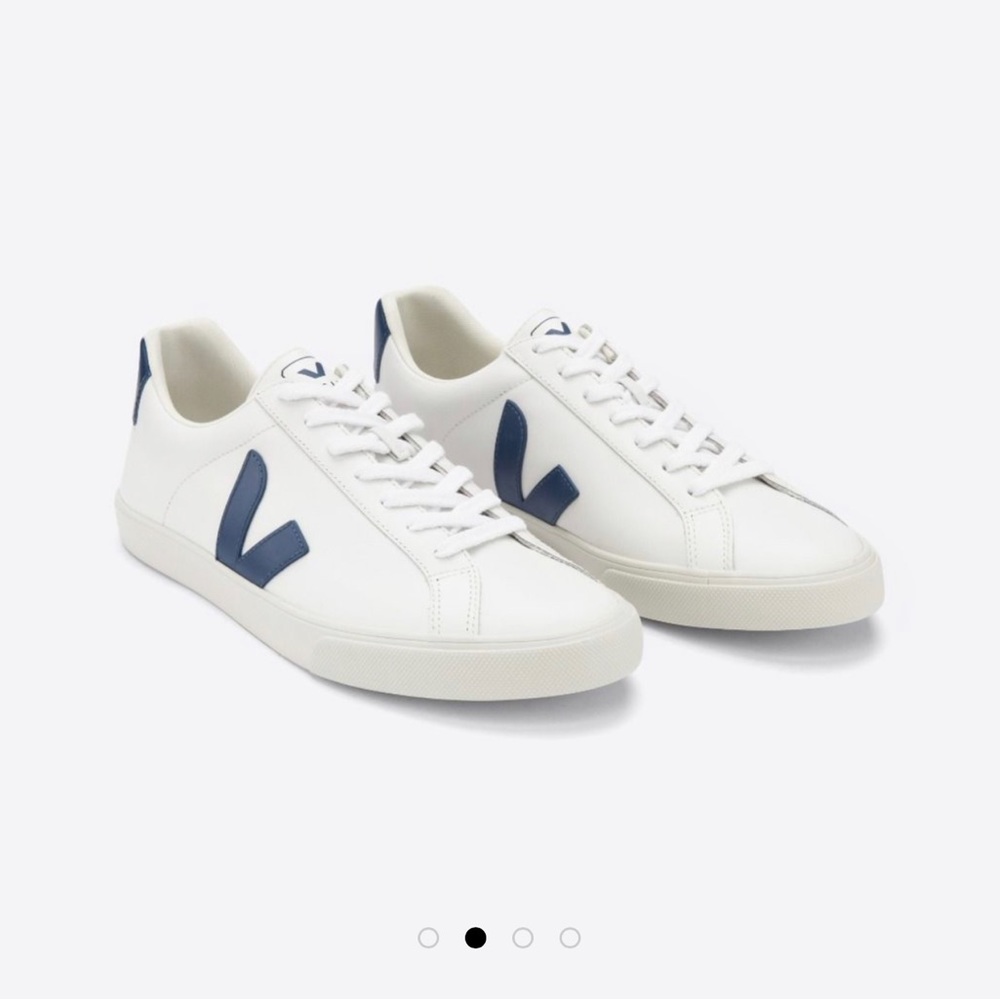 Veja Esplar Leather White and Coblat Blue 6